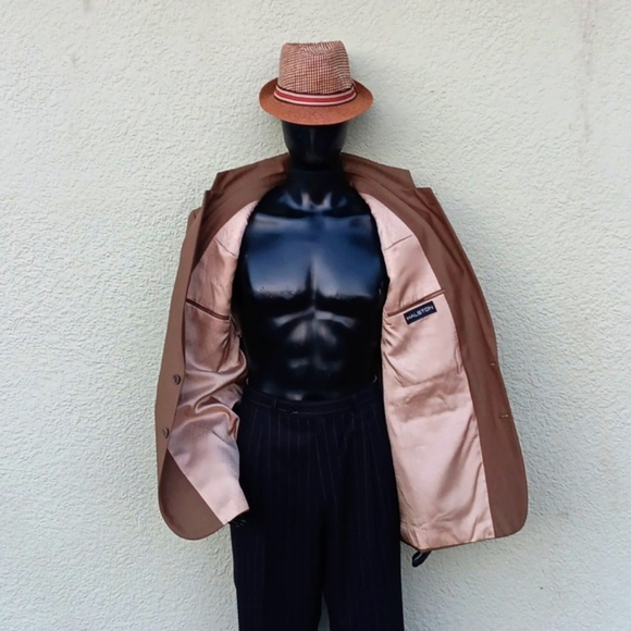 Halston Men's Vintage Pure Wool Window-Paine Luxury Blazer/Sport Coat - Picture 16 of 17